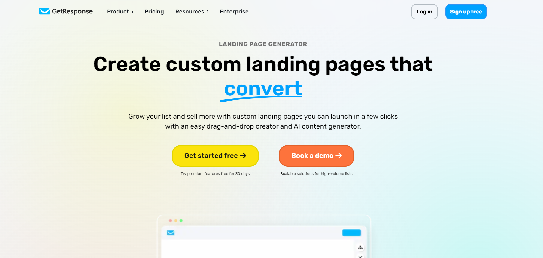 GetResponse - Landing Page Builder