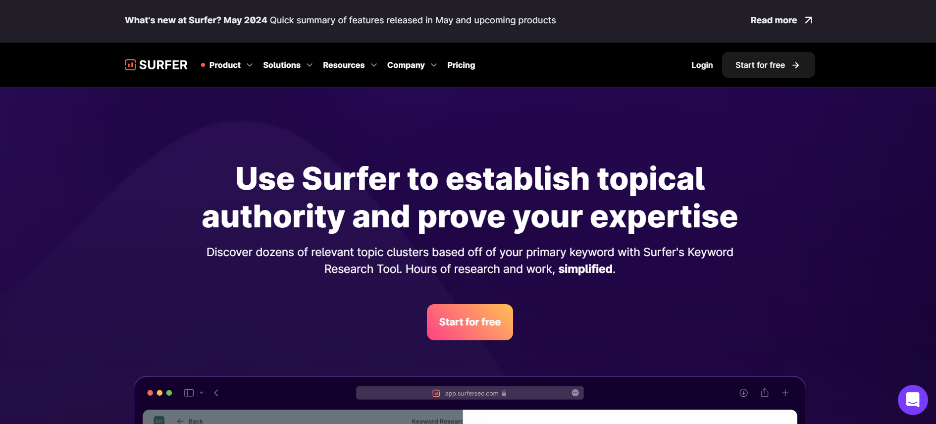 Surfer Keyword Research Tool