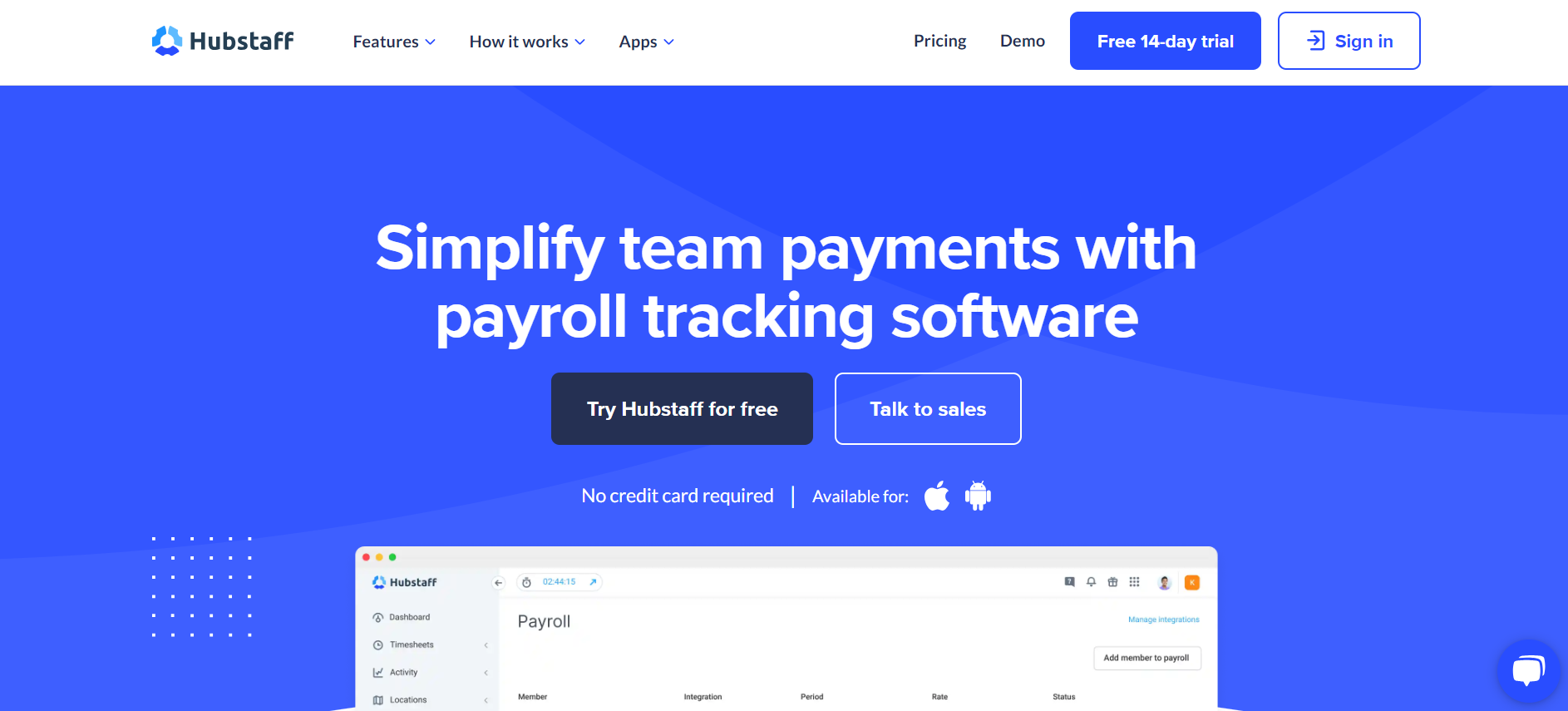 Hubstaff Payroll software