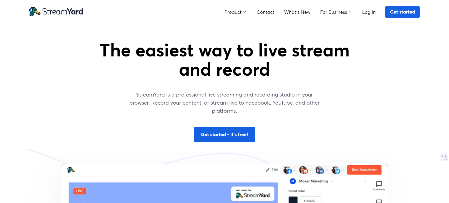 StreamYard - live streaming software