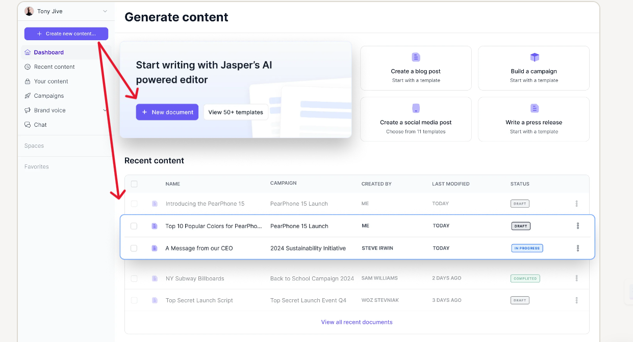 Jasper AI Content Generation